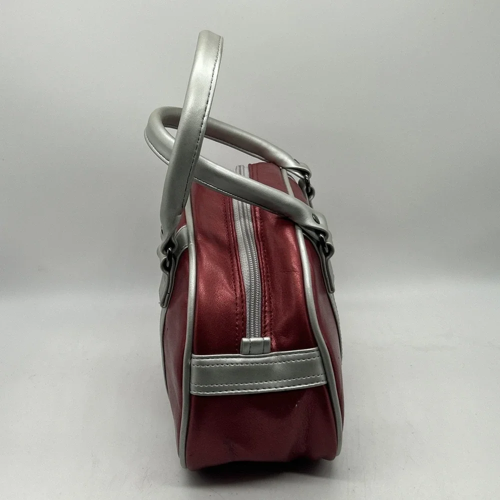 Elle Bowler Bag Faux Leather Purple Gray‎ Y2K Purse Retro Street Style
